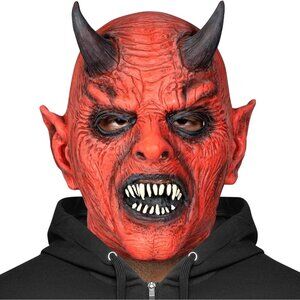 Devil Mask Headgear,Halloween Fright Decoration Devil Mask Face Mask Halloween